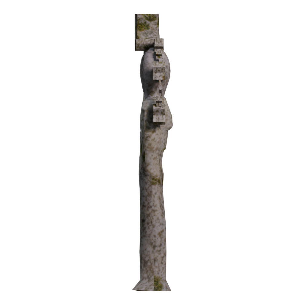 Right view of the Pagan Statues Set 3D model
