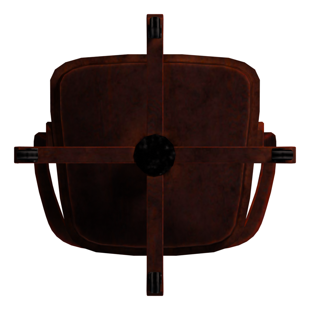 Bottom view of the Wood Chair 3D model