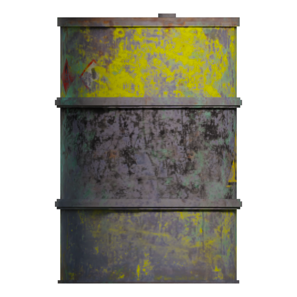 Right view of the Radioactive Barrel 3D model