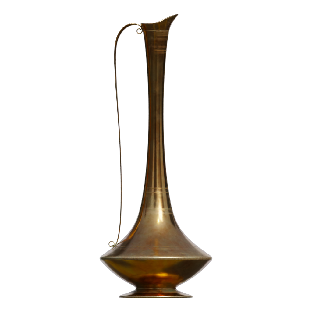 Back view of the Brass Vase 3D model