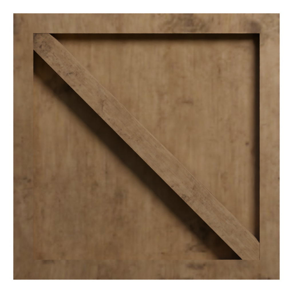 Left view of the Low Poly Wooden Crate 3D model