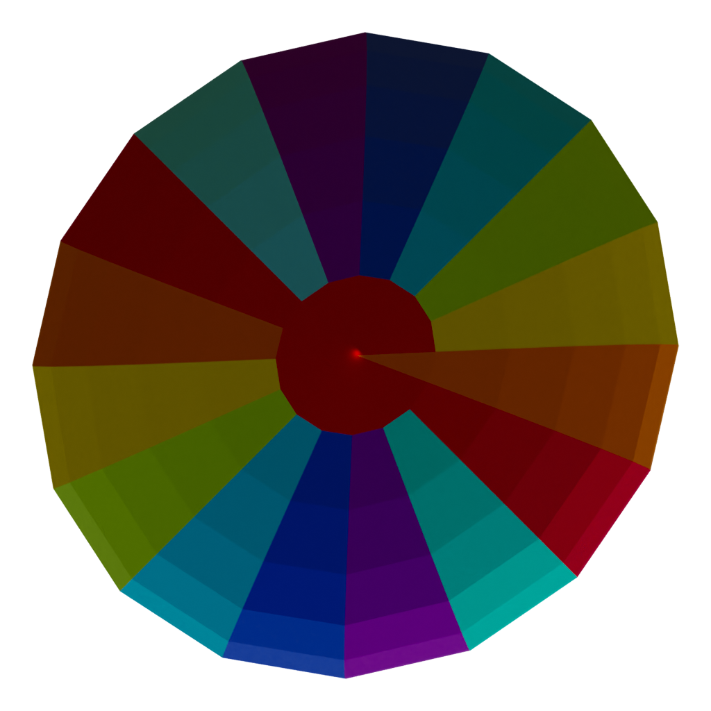 Top view of the Low Poly Air Balloon 3D model