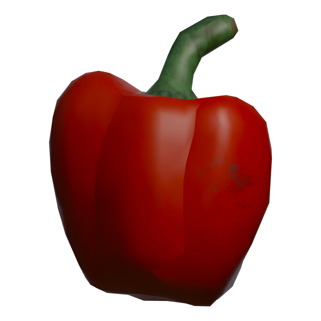Back view of the Bell Pepper Red 3D model