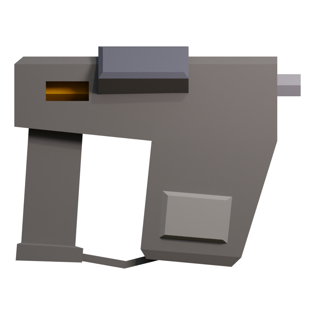 Front view of the Sci Fi Basic Pistol 3D model