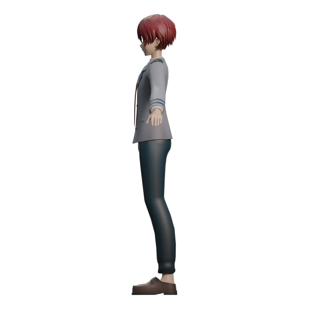 Left view of the Shoto Todoroki My Hero Academia 3D model
