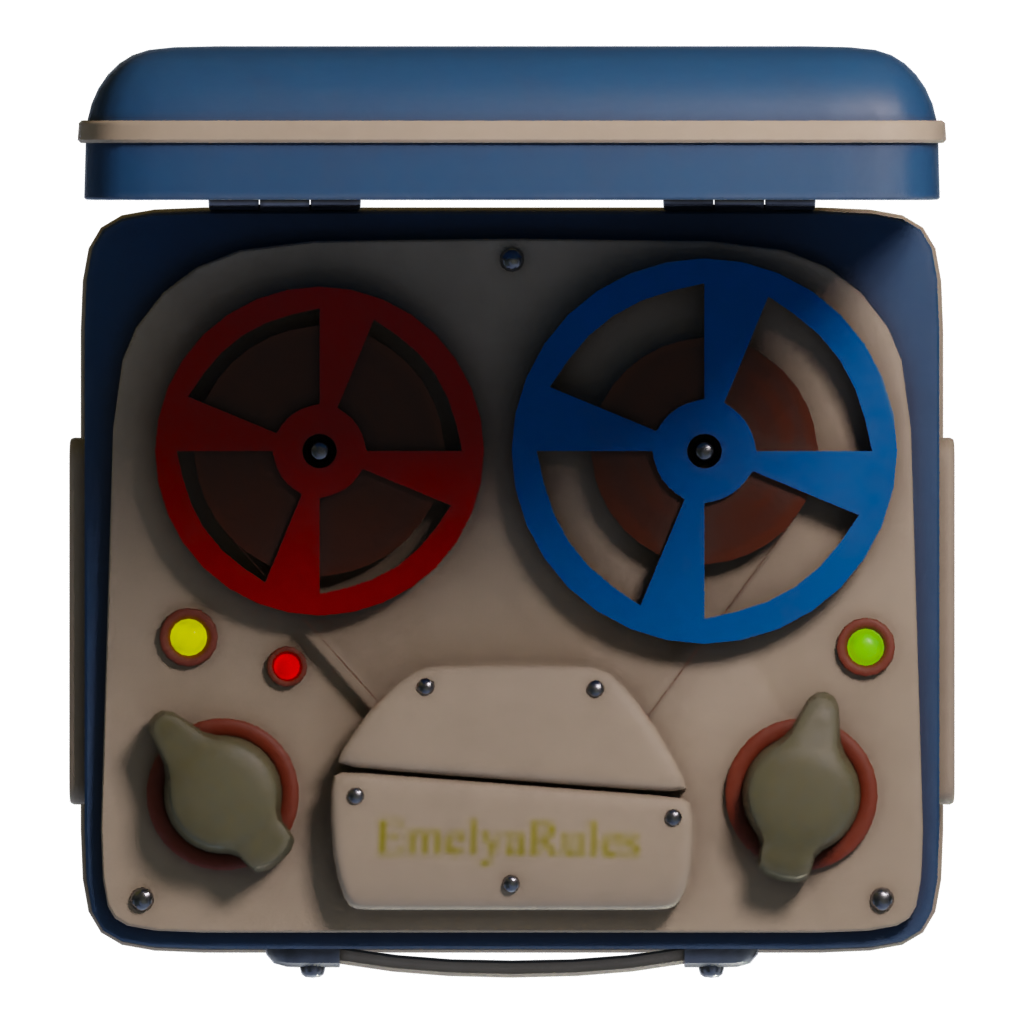 Top view of the Retro Tape Recorder 3D model
