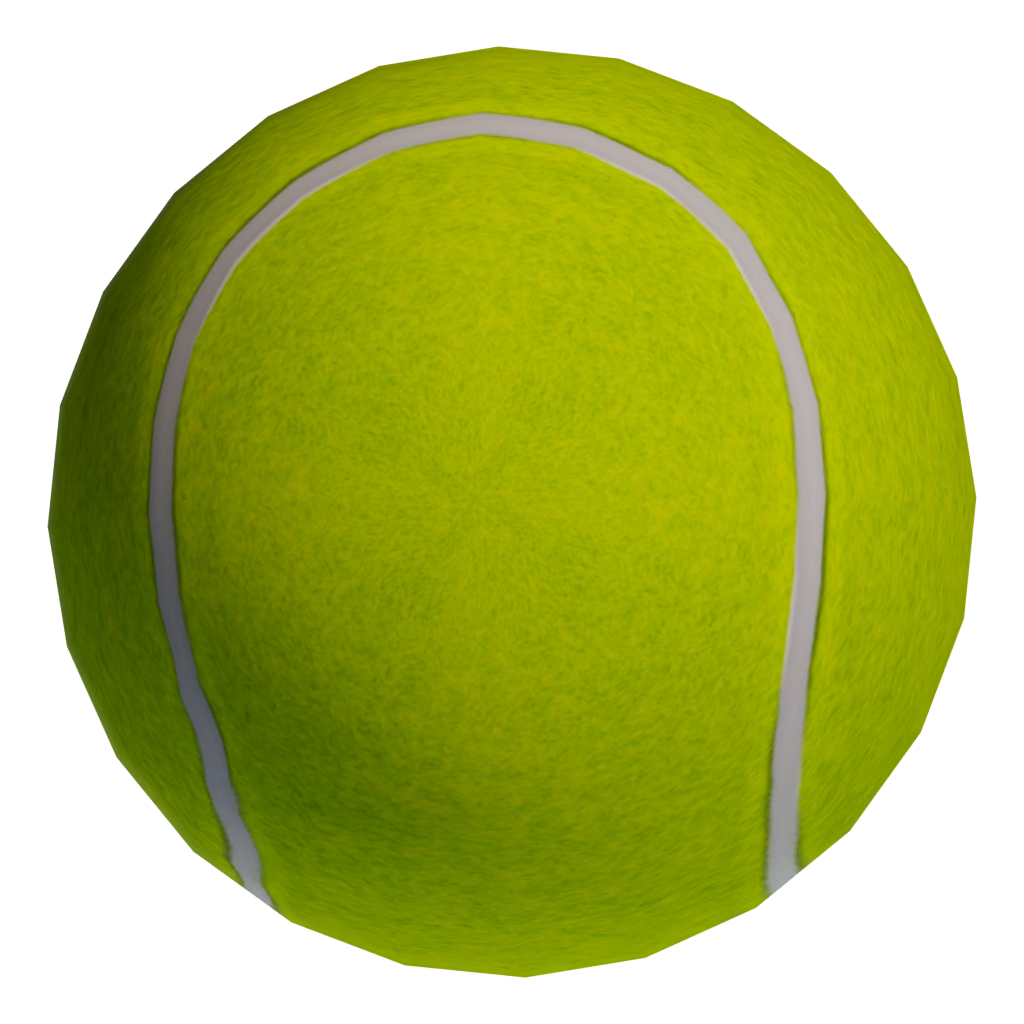 Top view of the Tennis Ball 3D model