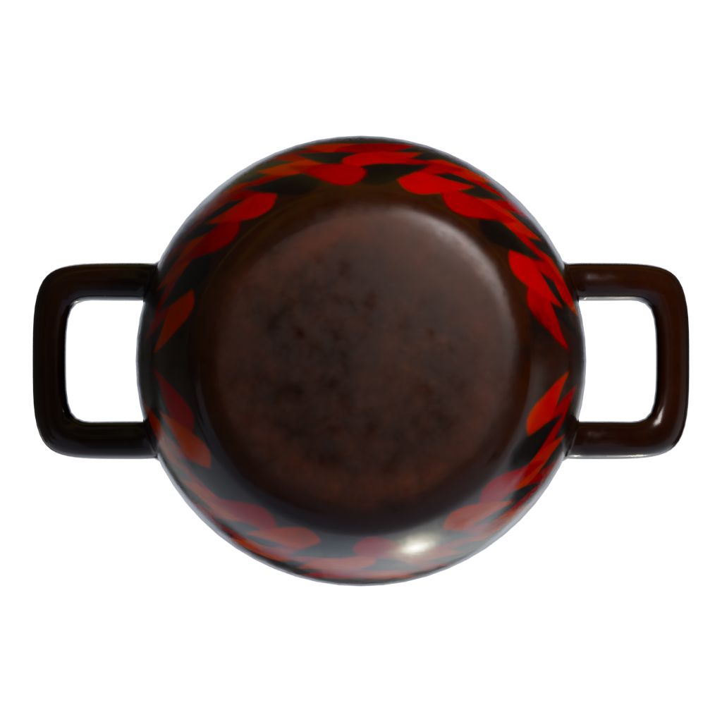 Bottom view of the Pot Enamel 3D model