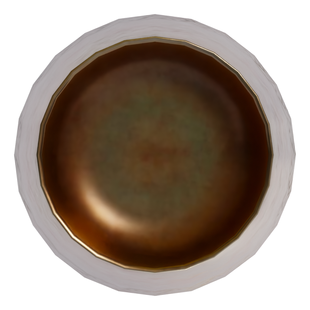Bottom view of the Brass Vase 3D model