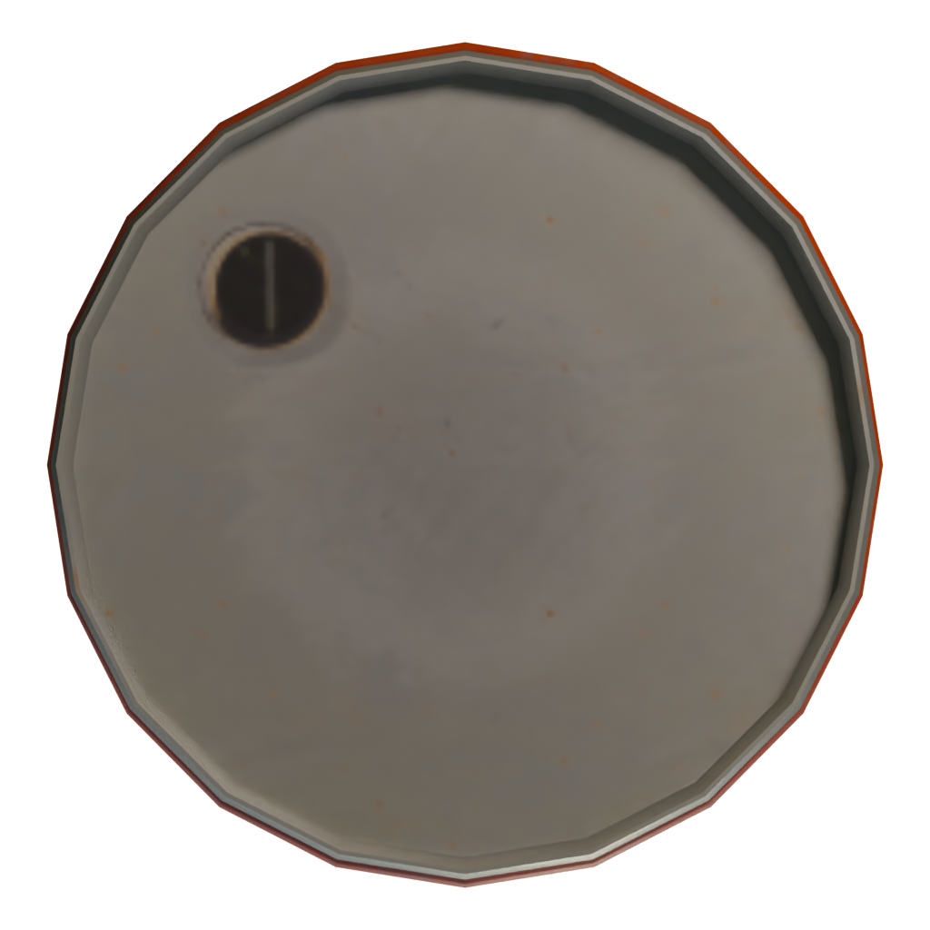 Bottom view of the Flammable Barrel 3D model