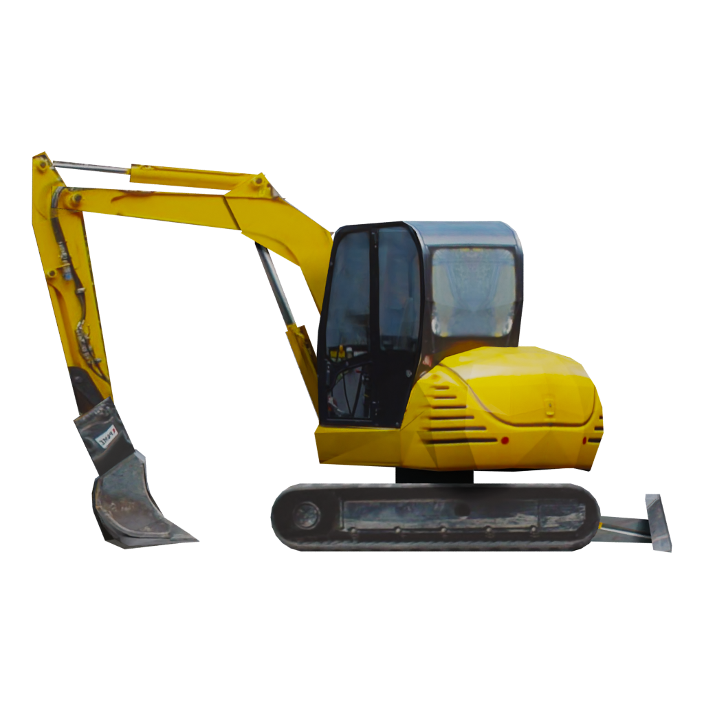 Back view of the Excavator 3D model