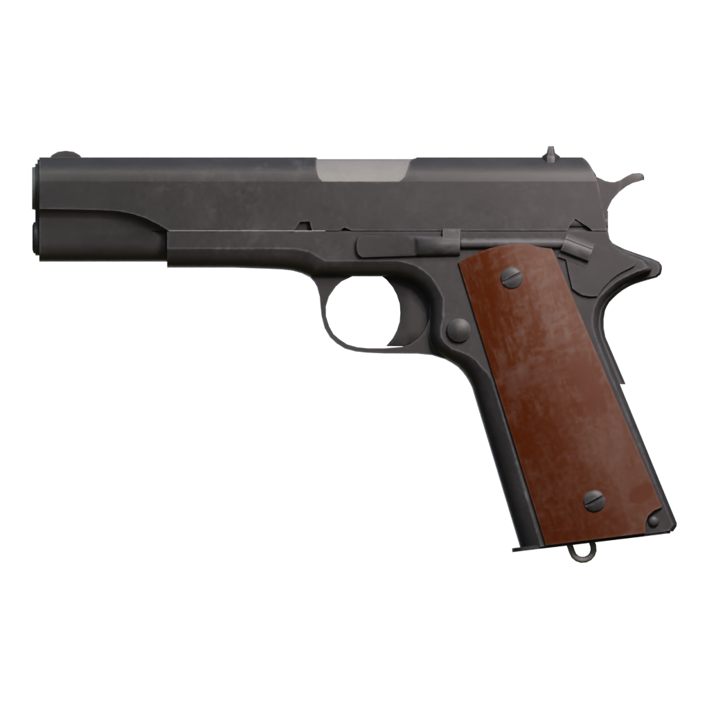Front view of the Pistol M1911 Asset Weapon 3D model