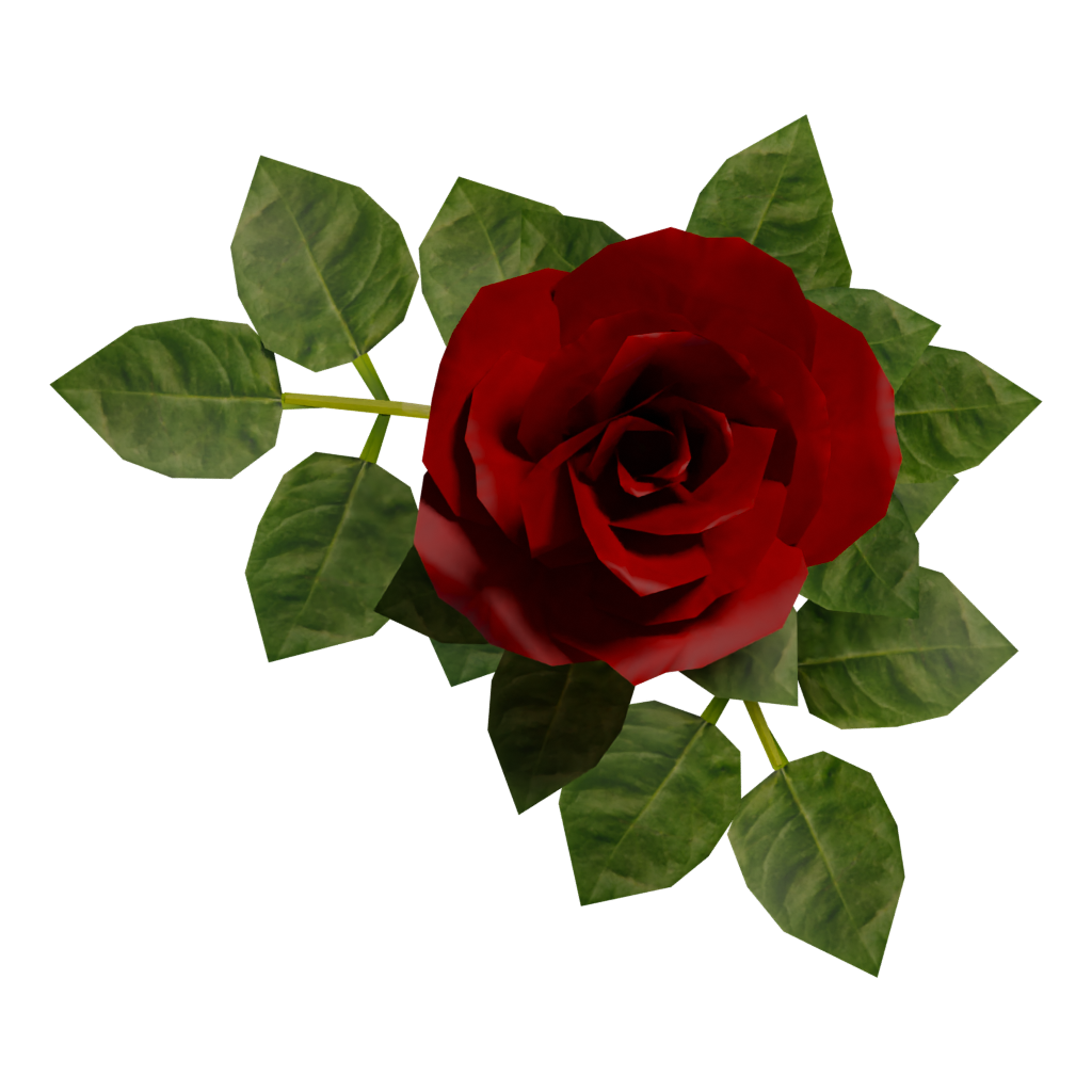 Top view of the Rose 3D model