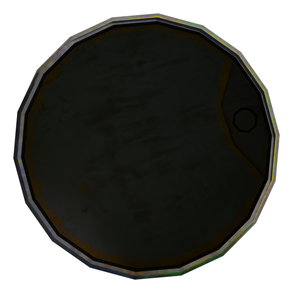 Bottom view of the Radioactive Barrel 3D model