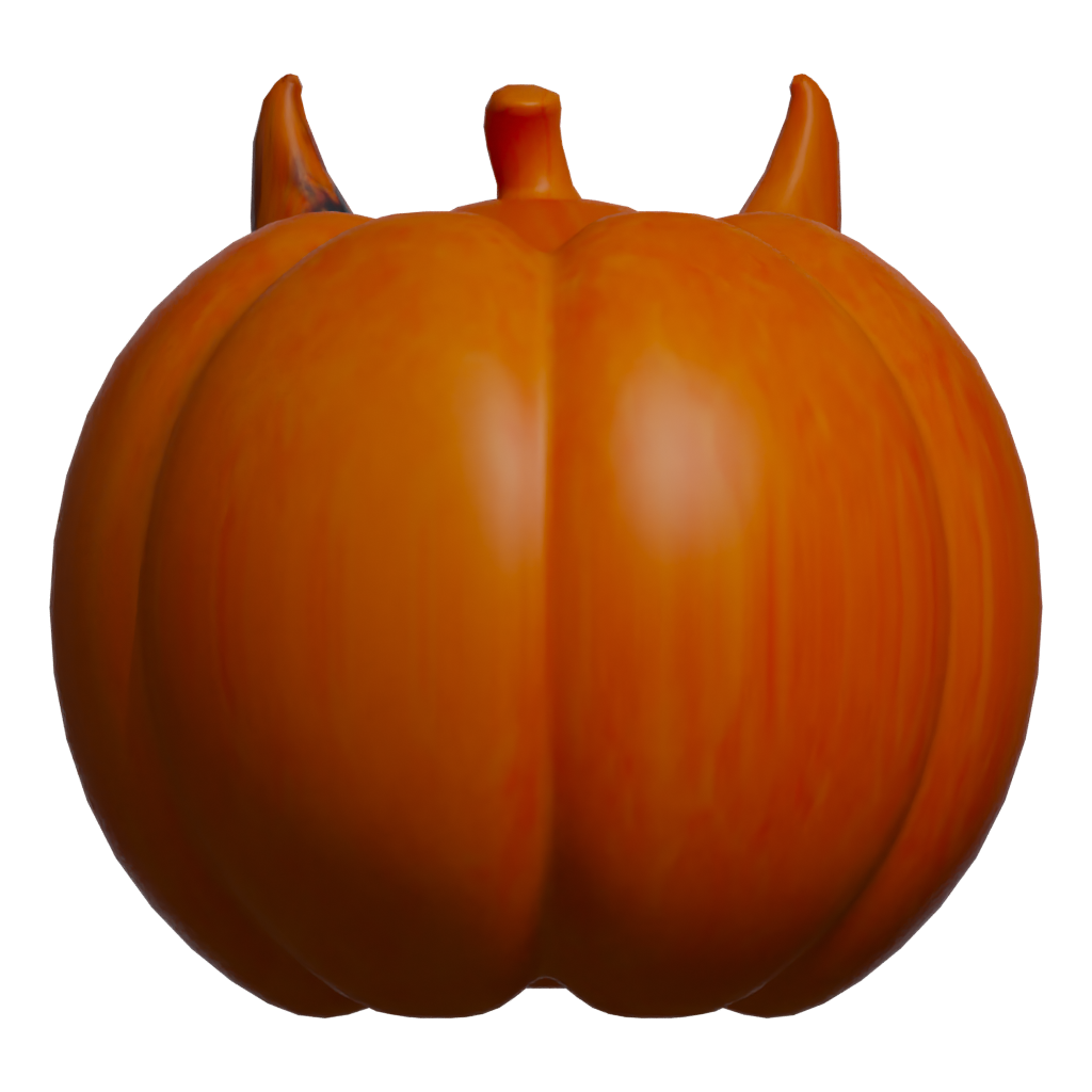 Back view of the Demon Pumpkin 3D model