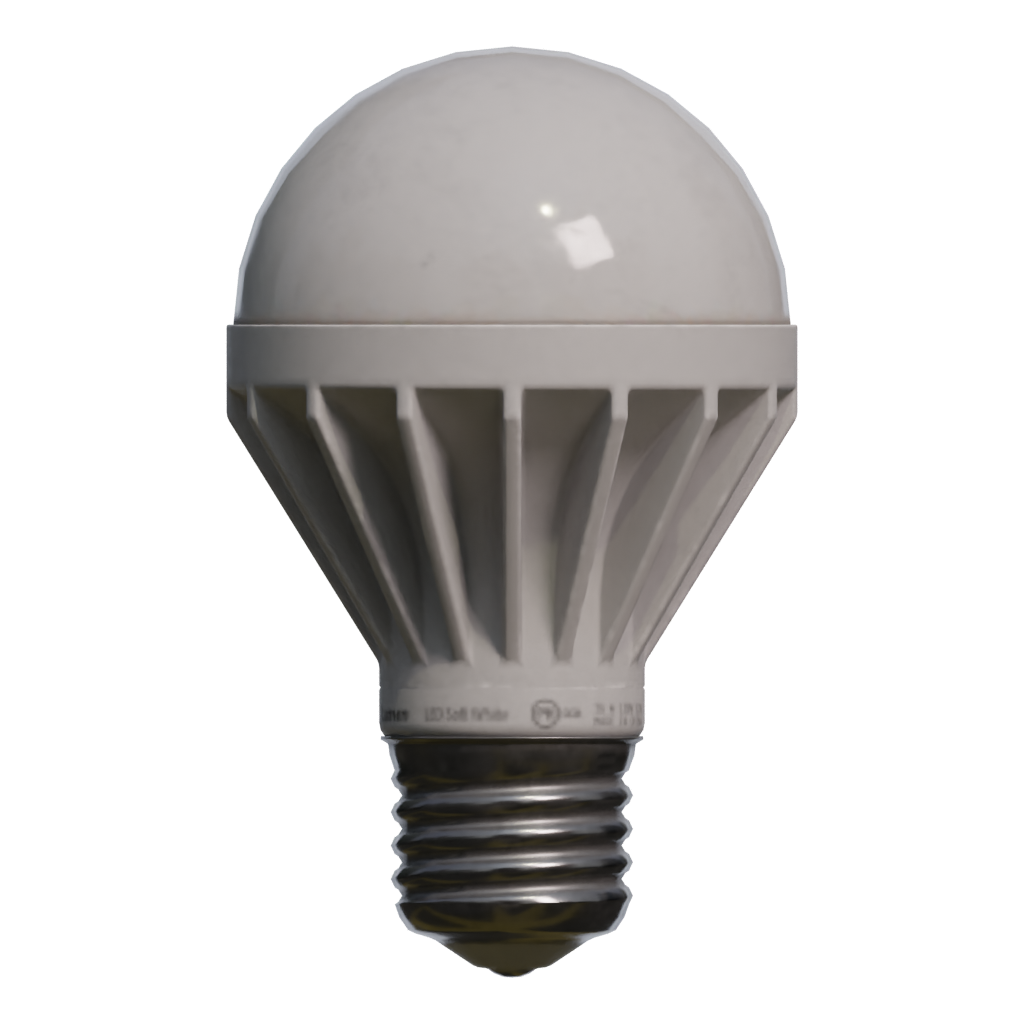 Back view of the Lightbulb Led 3D model