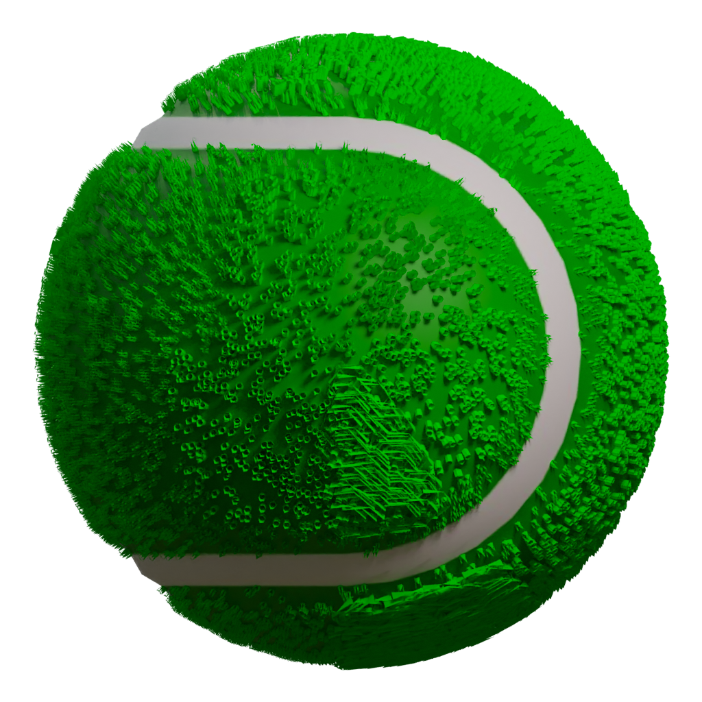 Left view of the Tennis Ball 3D model
