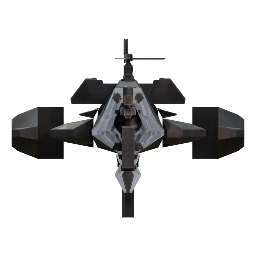 Right view of the Low Poly Spaceship Perun 3D model