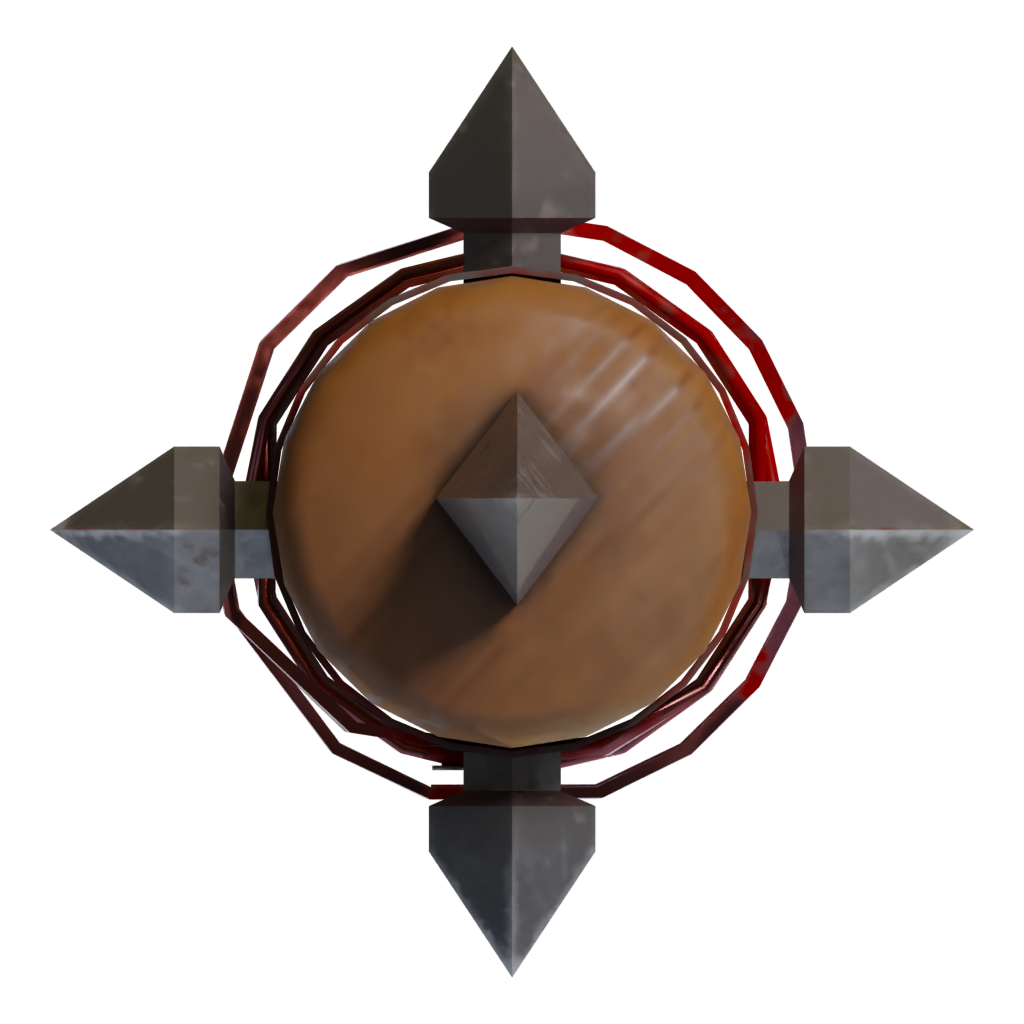 Top view of the Post Apocalyptic Baseball Bat 3D model