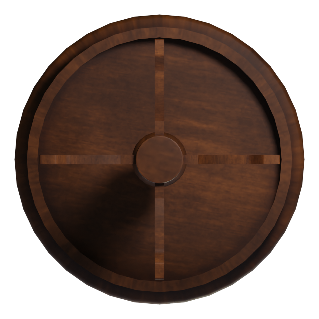 Bottom view of the Table 3D model