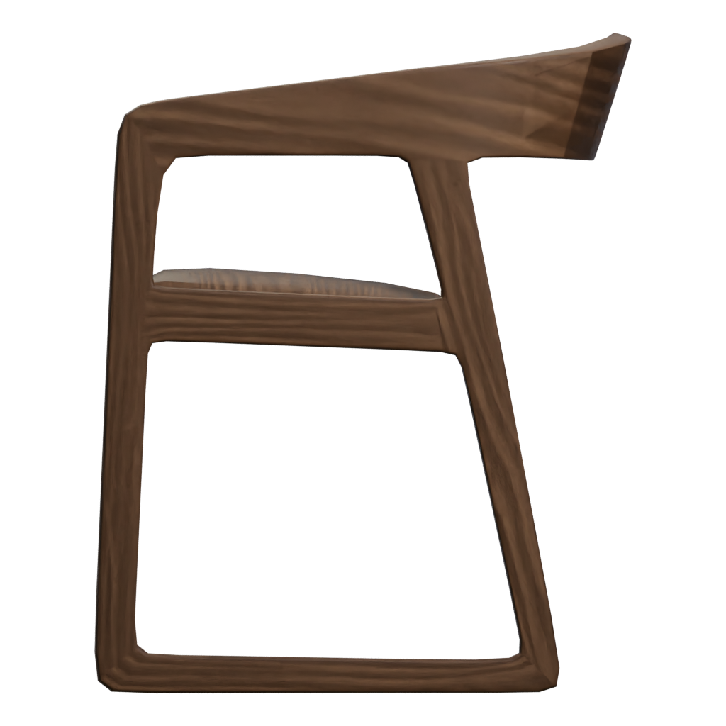 Left view of the Wood Chair 3D model