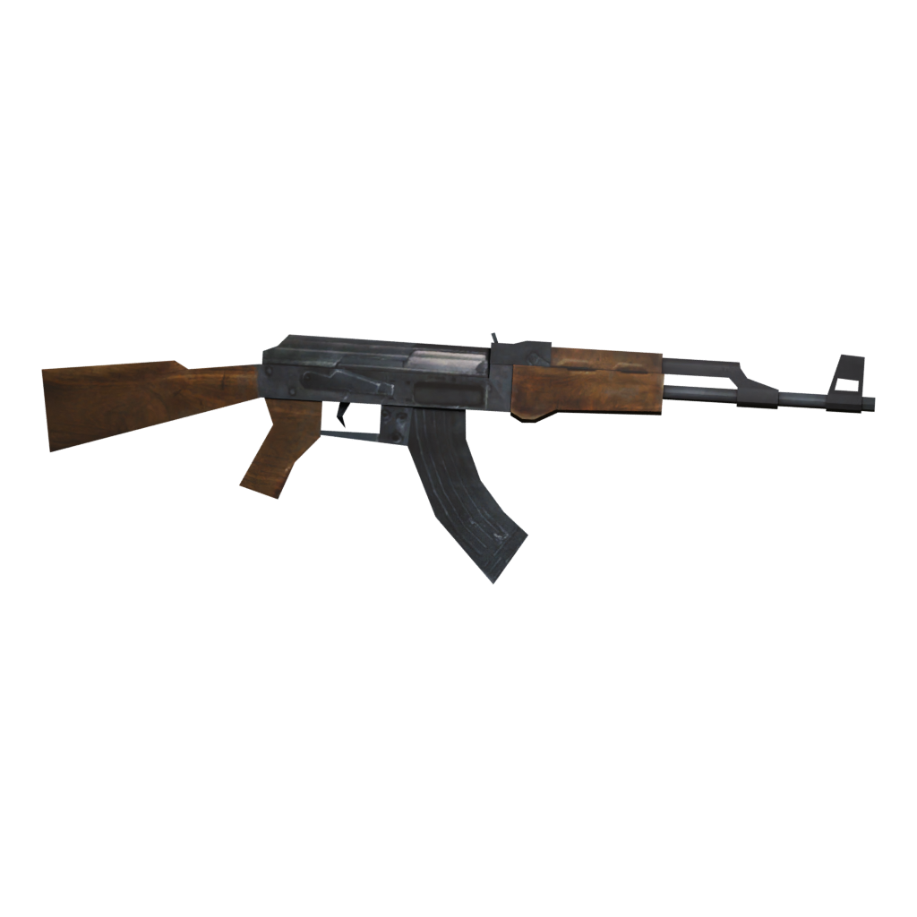 Front view of the AK47 Low Poly 3D model
