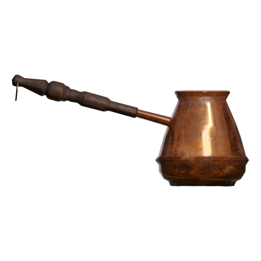 Back view of the Shiny Metal Jezve 3D model