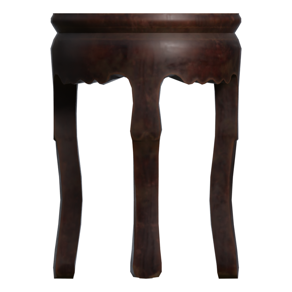 Right view of the Wooden Table 3D model
