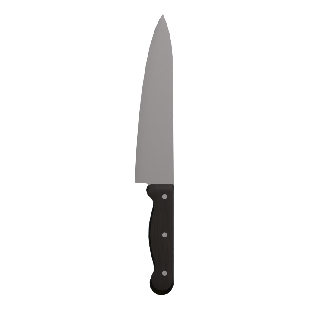 Back view of the Kitchen Knives Set 3D model