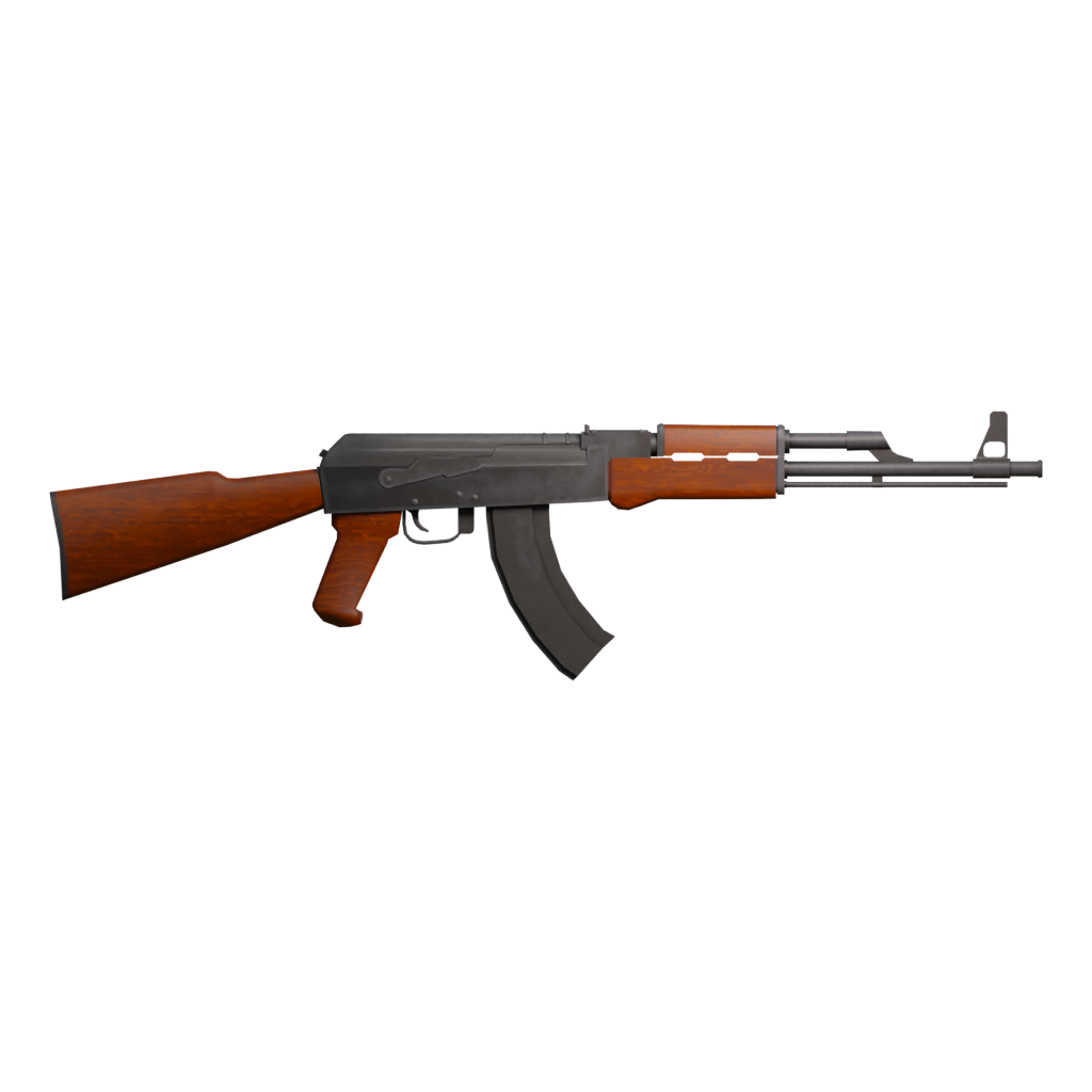 Front view of the AK 47 3D model