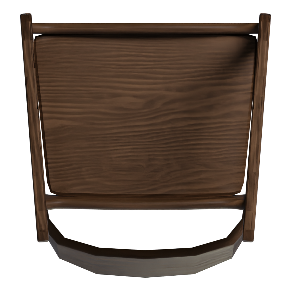 Bottom view of the Wood Chair 3D model