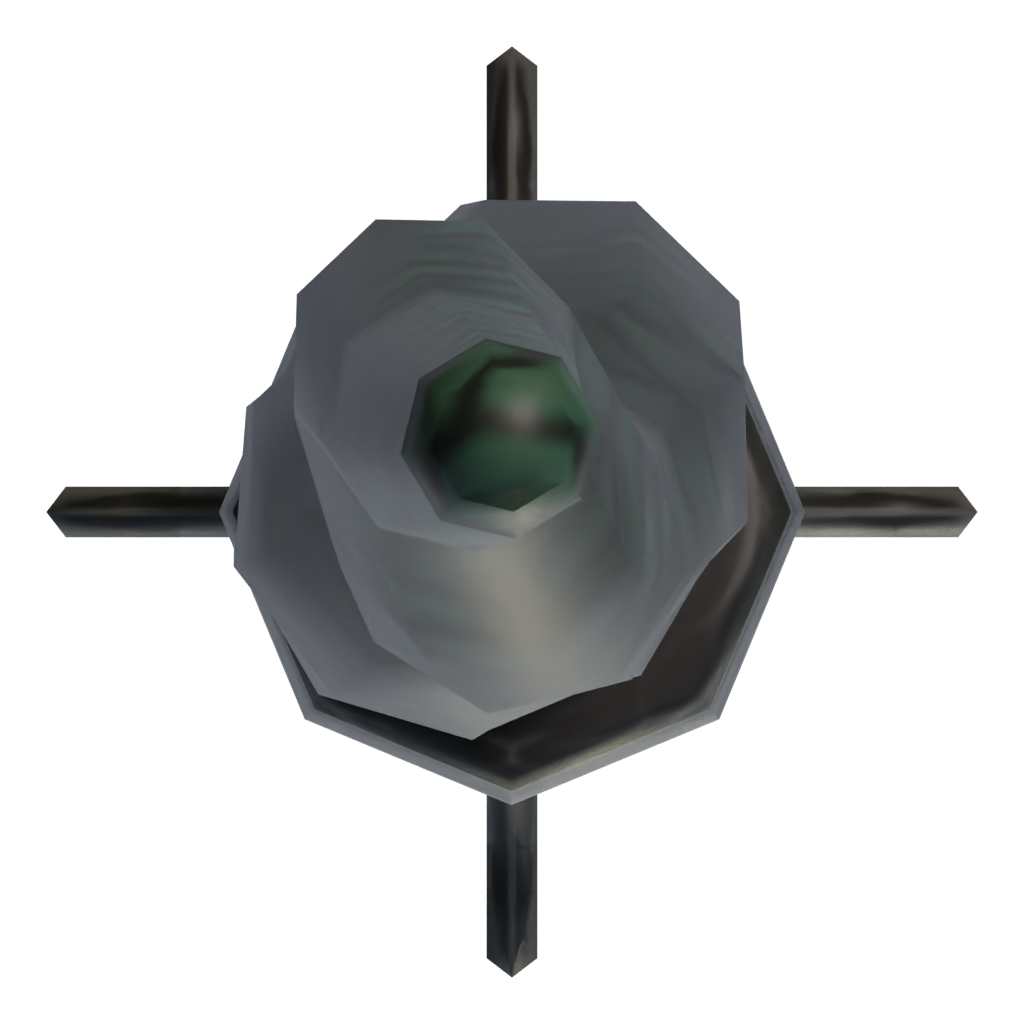 Bottom view of the Scepter 3D model