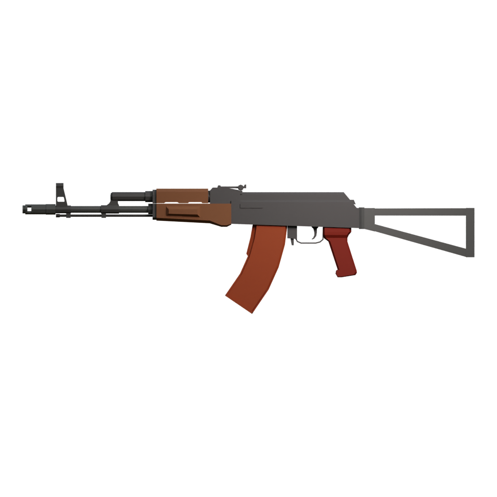 Back view of the AK 47 3D model