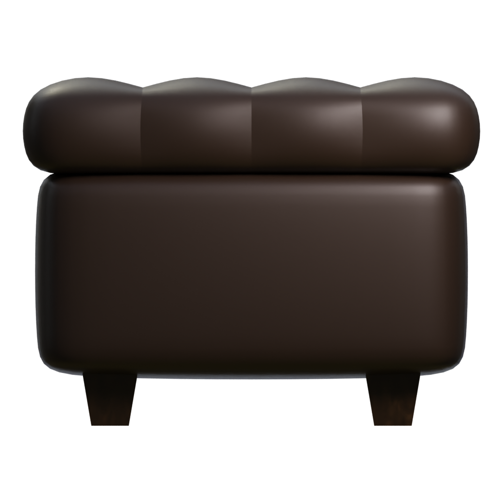 Right view of the Leather Pouf Sofa 3D model
