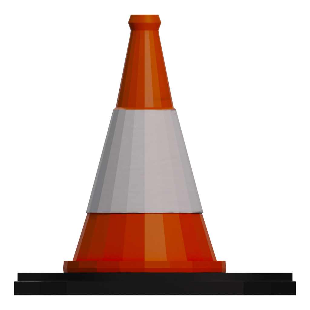 Right view of the Traffic Cone Low Poly 3D model