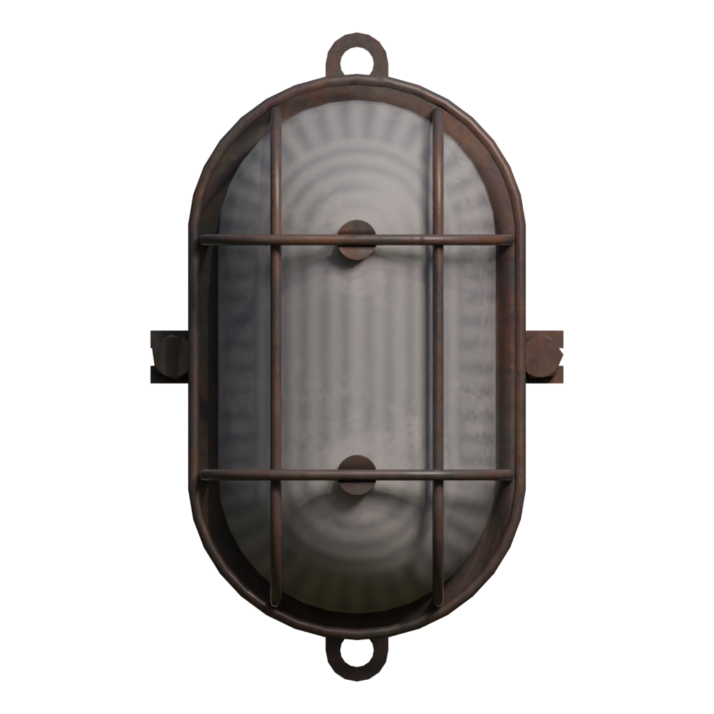 Front view of the Industrial Wall Lamp 3D model