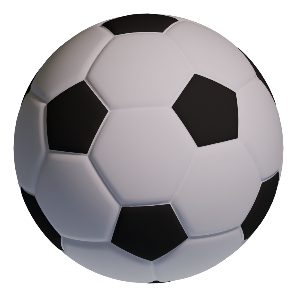 Top view of the Realistic Soccer Ball With Realistic Depth 3D model