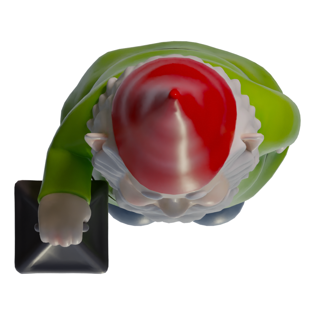 Top view of the Garden Gnome 3D model