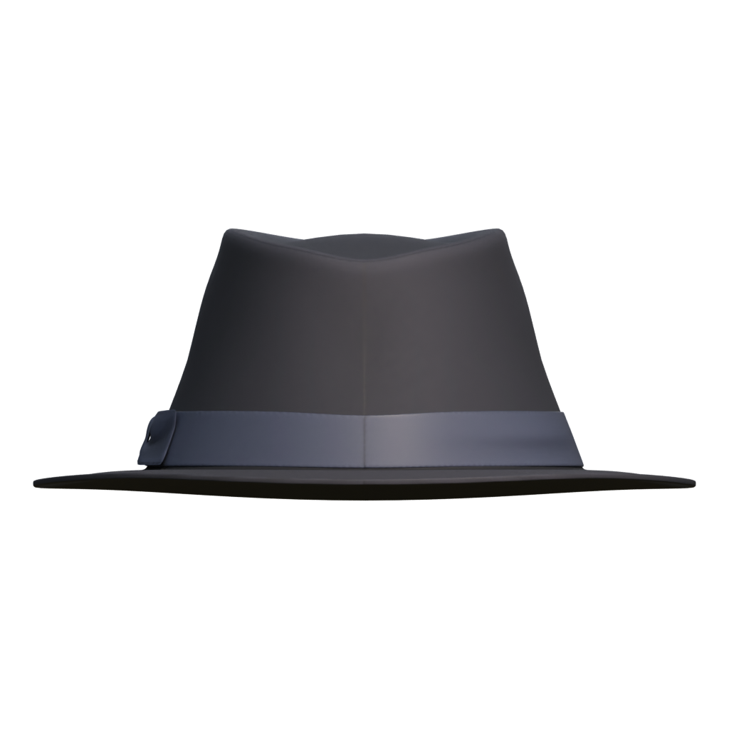 Back view of the Hat Fedora 3D model