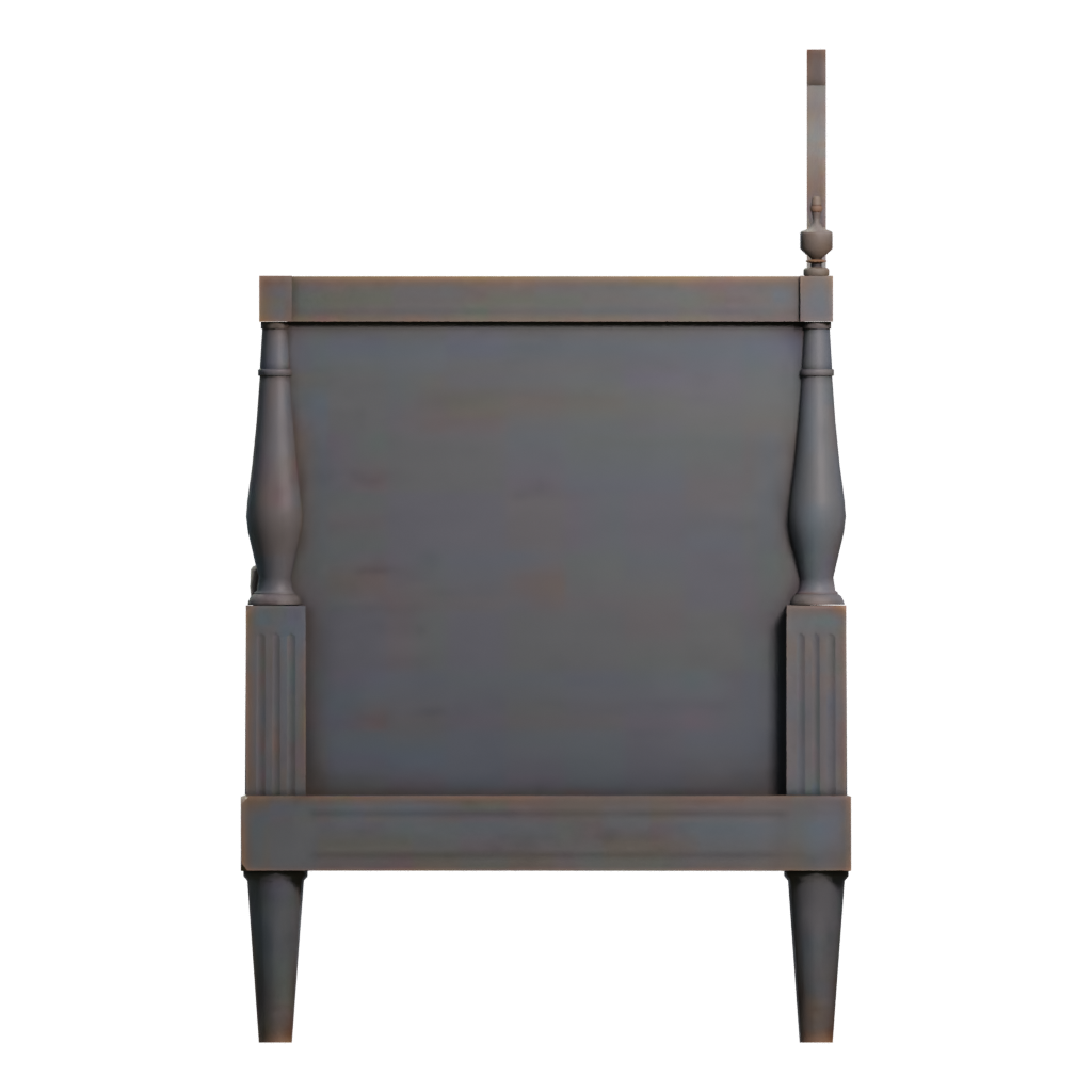 Left view of the Painted Wooden Sofa 3D model