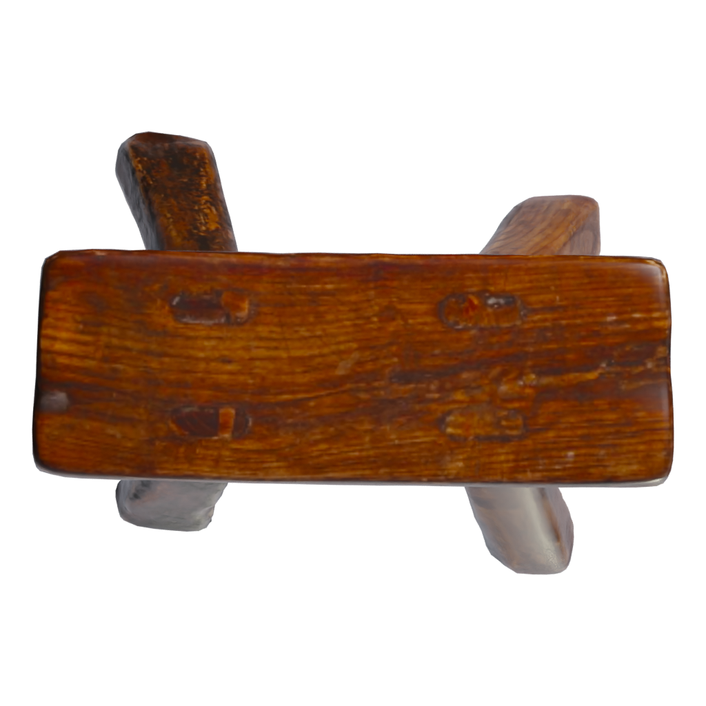 Top view of the Wooden Stool 3D model