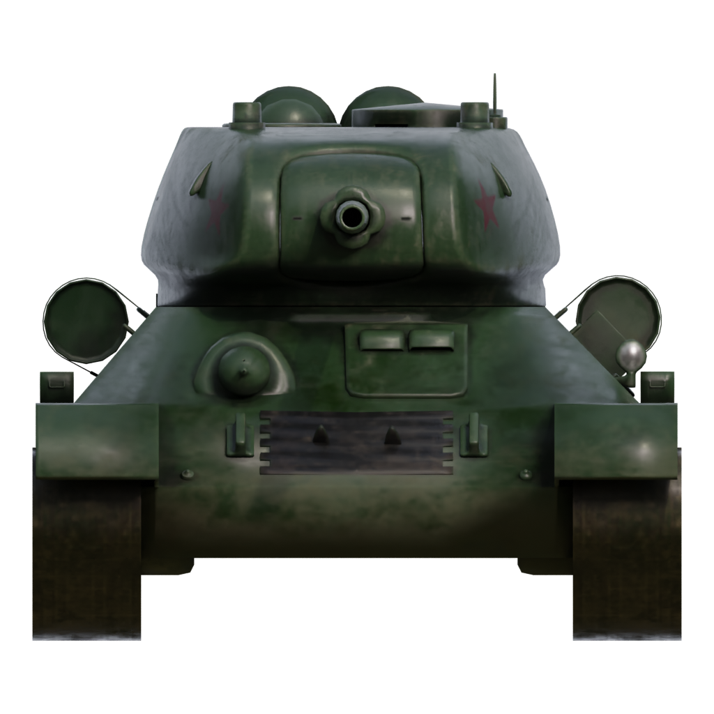 Back view of the Soviet Tanks 3D model