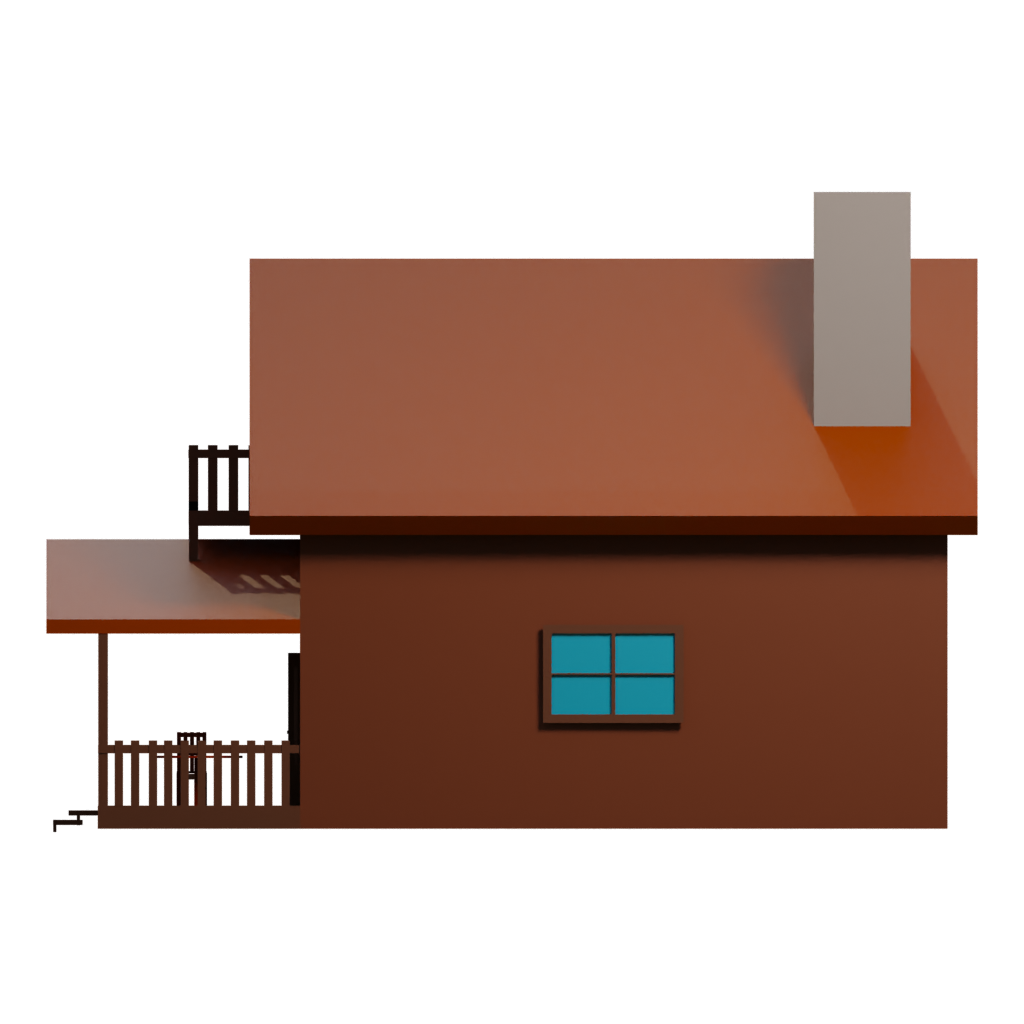 Left view of the Medieval House 2 3D model