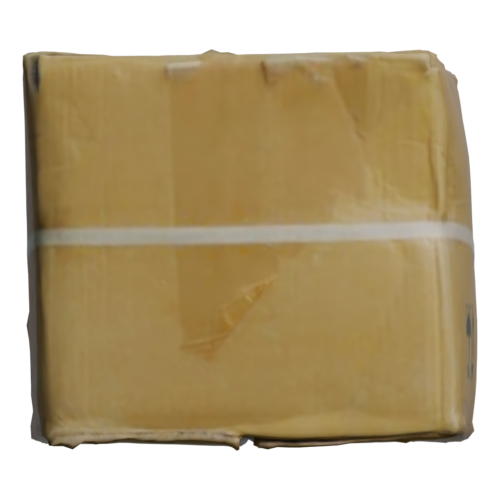 Back view of the Cardboard Box 3D model