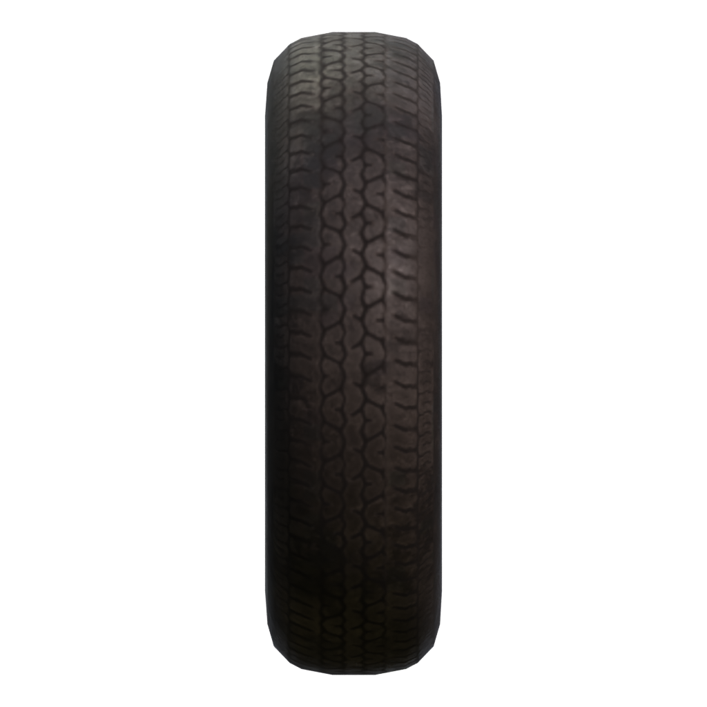 Right view of the Old Tyre 3D model
