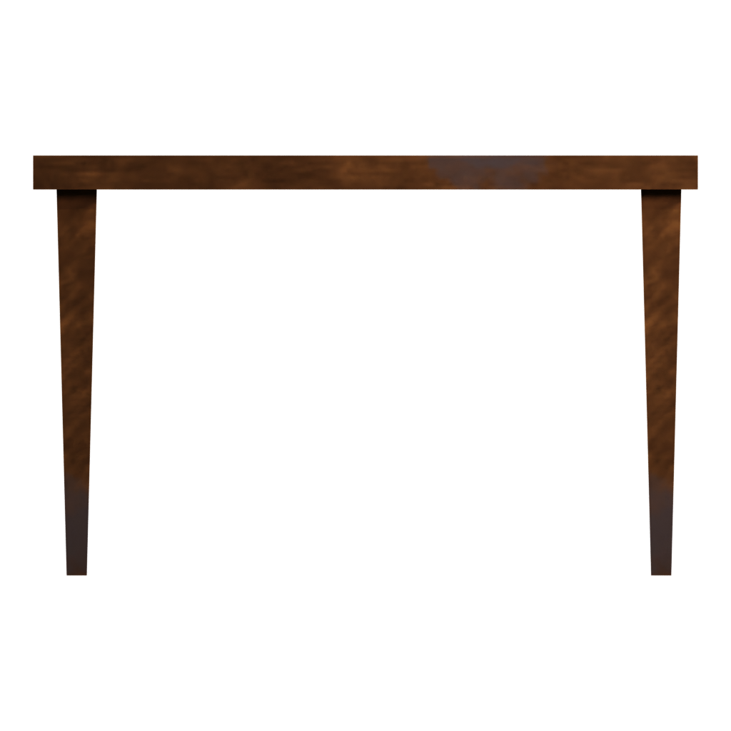 Front view of the Simple Wood Table 3D model