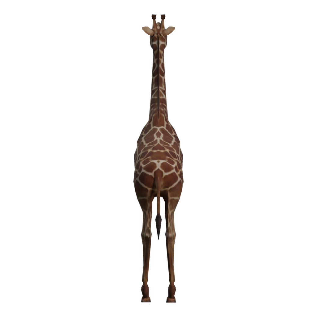 Left view of the Rigged Giraffe 3D model