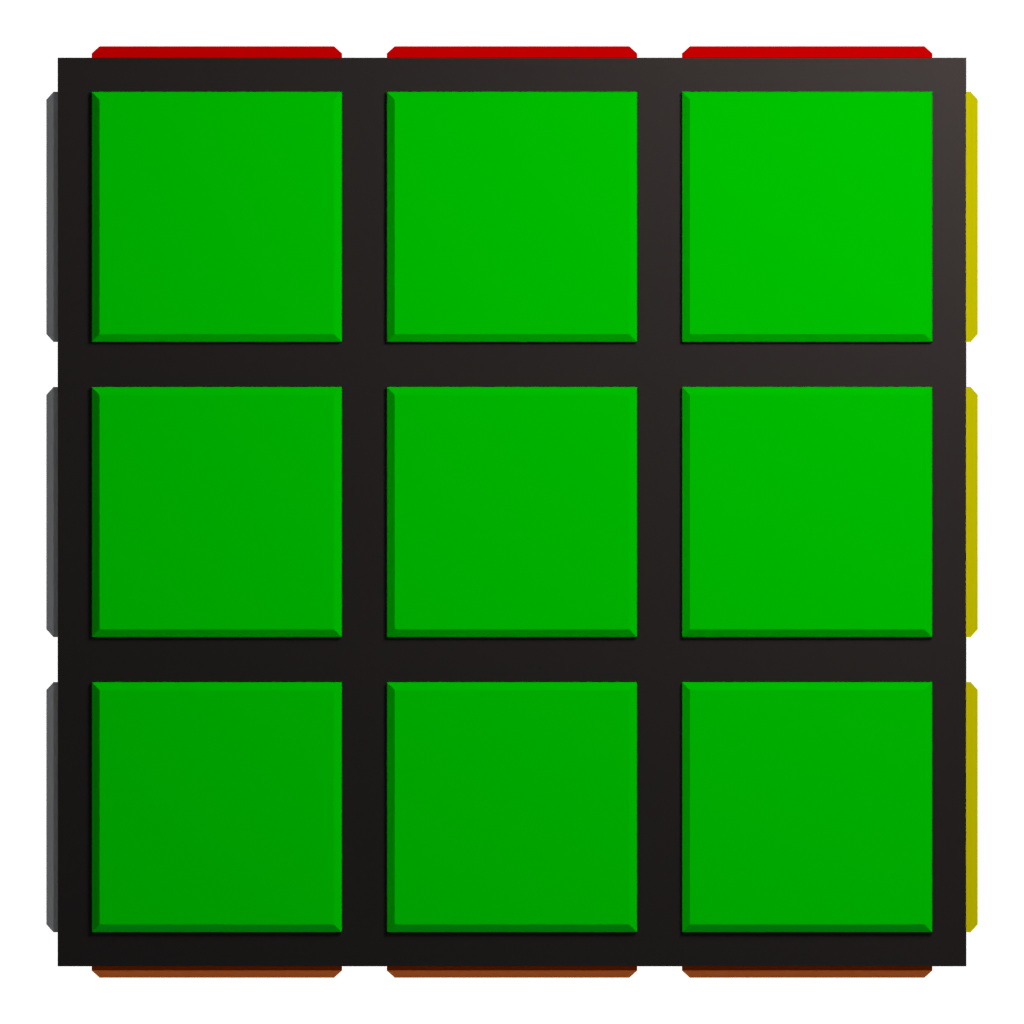 Bottom view of the Rubiks Cube 3D model
