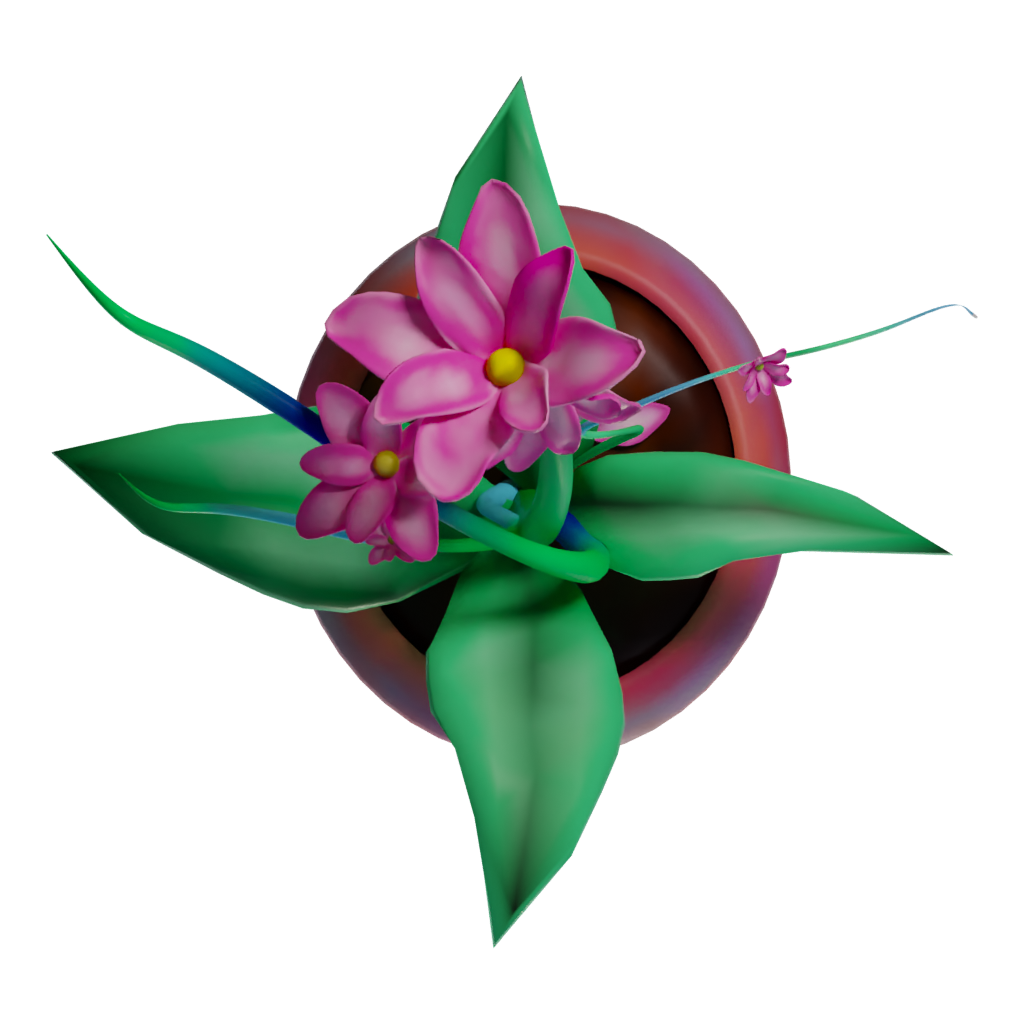 Top view of the Flowerpot 3D model