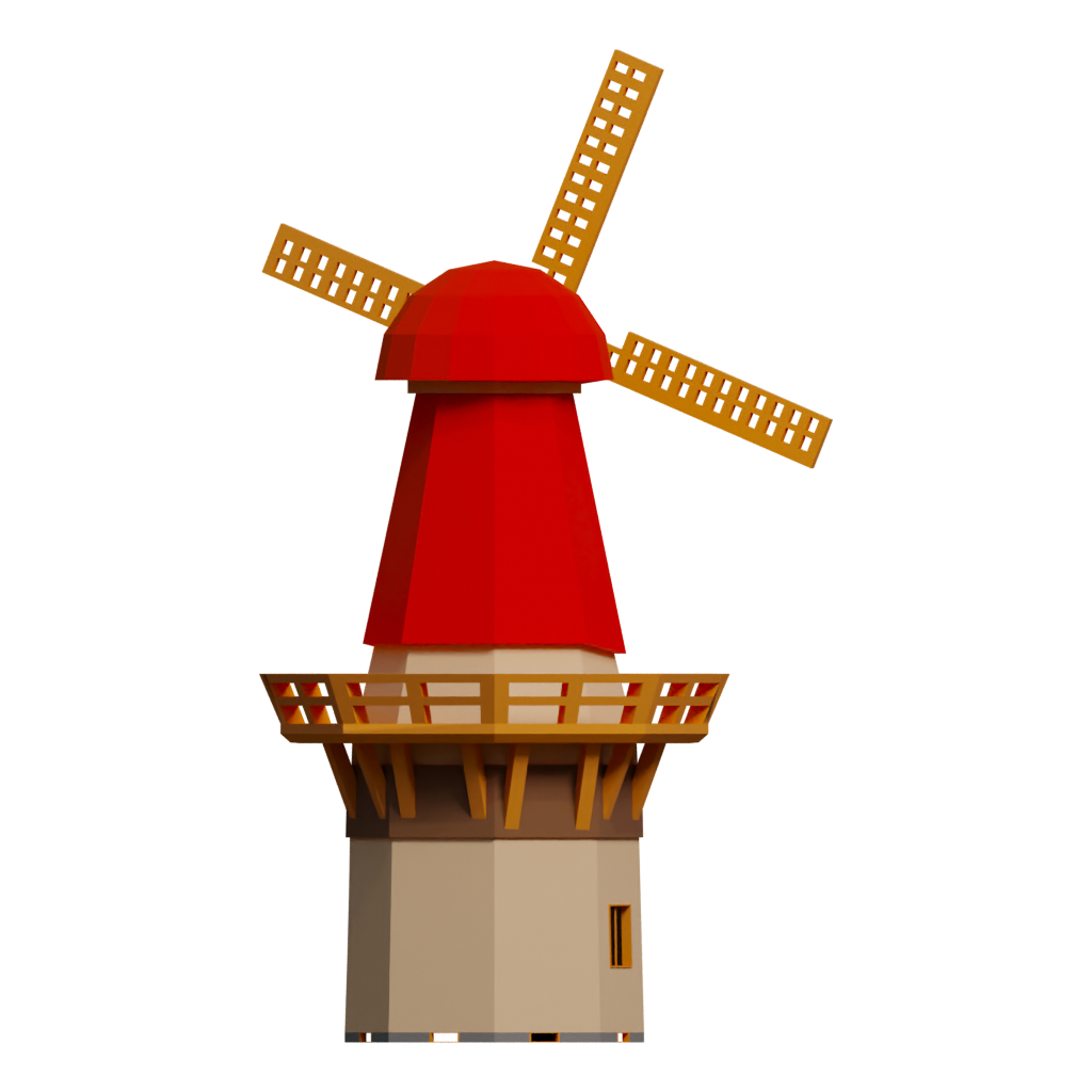 Back view of the Windmill By Sqmix 3D model